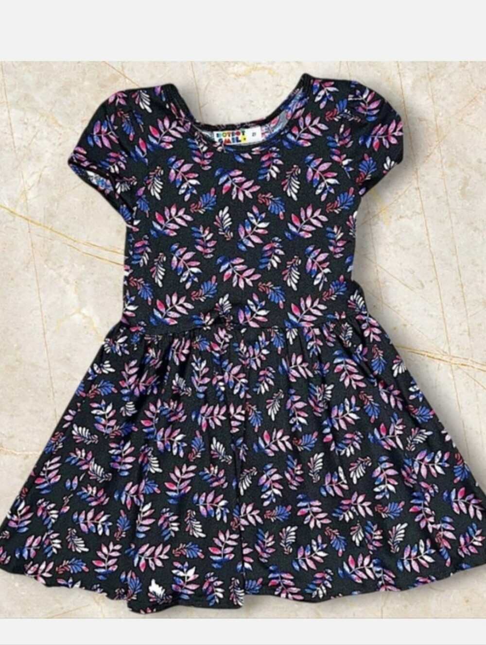 Dot Dot Smile Starlit Ferns Cap Dress Girls Size 3T 4T Toddler Black Blue Purple